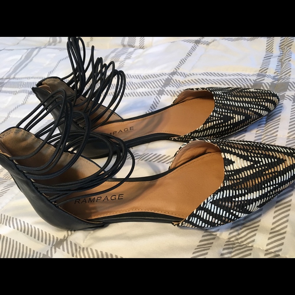 Never worn. Rampage flats- strappy ankle.